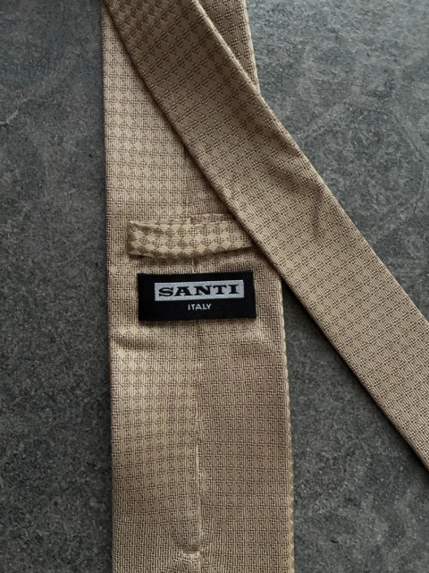 Beżowy krawat 100% jedwab