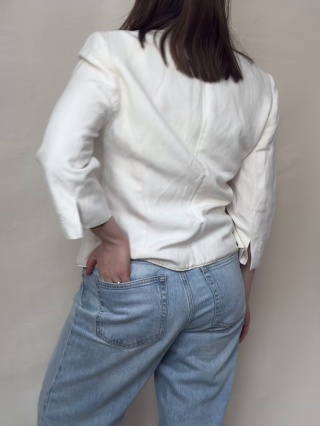 Jedwabno-lniany żakiet vintage